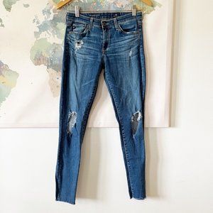 AG Adriano Goldschmied Jeans Size 26 The Legging Ankle Super Skinny Distressed